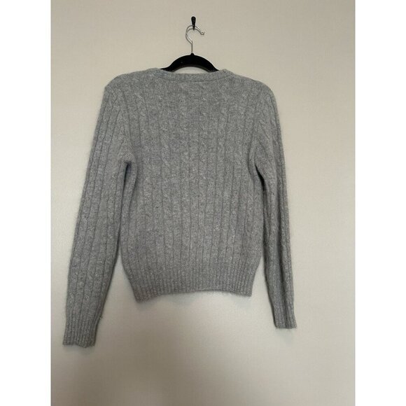 Vintage 90s Angora Sweater Wool Blended Fuzzy Jumper Soft Pullover Cable Knit - Picture 5 of 5